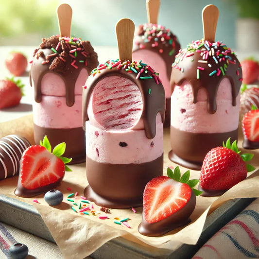 Chocolate Dipped Strawberry & Vanilla Ice-Creams