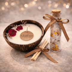 Velarte Mini Ritual Box Rose Blossom with floral-themed packaging and small wellness products inside.