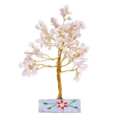 Handmade Rose Quartz Love & Harmony Tree with 160 natural stones, crystal décor, 15.5cm tall, by AW GIFTS.