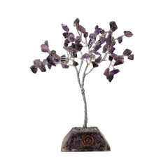 AW Gifts, Gemstone Tree with Orgonite Base - 80 Stones - Amethyst - GREEN LIFE CYPRUS
