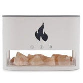 AW Gifts Blaze Aroma Diffuser with Himalayan salt chamber, USB-C connection, and flame effect, includes salt for aromatherapy.