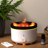 AW GIFTS large volcano effect aroma diffuser plug-in accessory in two colors, with swirling mist and modern design.