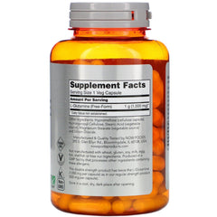 MKSTAVRINOS NOW Foods L-Glutamine supplement, 1,000 mg, 120 vegan capsules, dietary supplement for muscle support