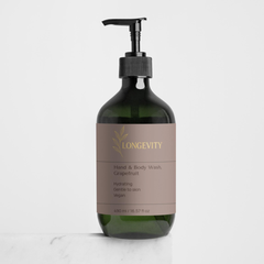 Longevity, Hand & Body Wash, Grapefruit, 490 ml / 16.57 fl oz - GREEN LIFE CYPRUS