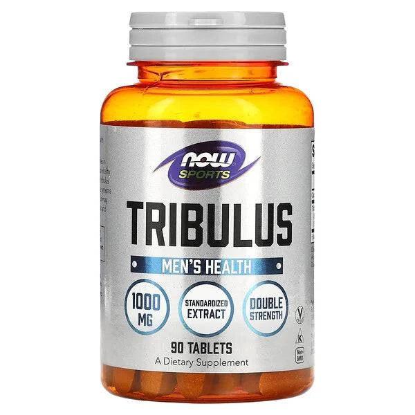 Old Products NOW Foods Tribulus 1,000 mg supplement tablets in a bottle, designed for sports and fitness support.