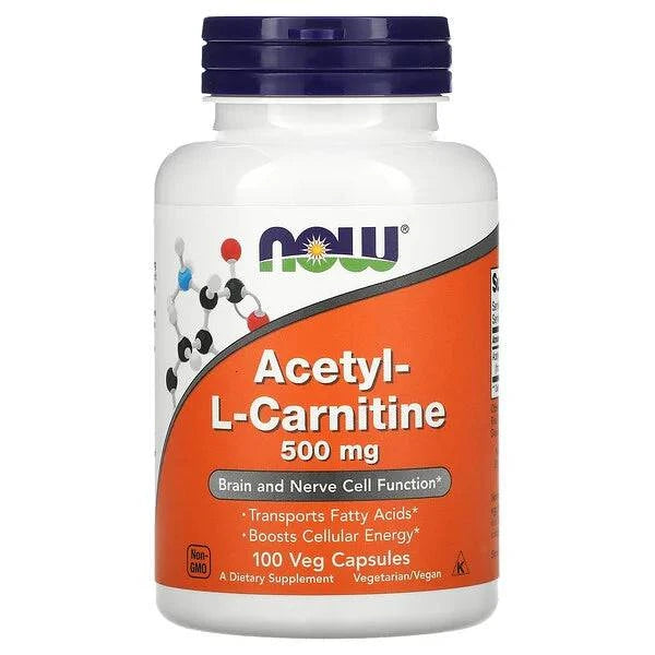 NOW Foods, Acetyl-L-Carnitine, 500 mg, 100 Veg Capsules - GREEN LIFE CYPRUS