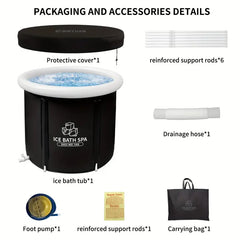 XL Portable Ice Bath Tub with Insulated Cover - GREEN LIFE CYPRUS