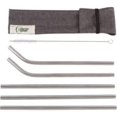 Set of five reusable straw accessories from Healthy Human, including straws and a carrying case for eco-friendly drinking.