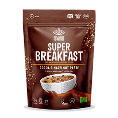 Iswari, BIO Super Breakfast, Cocoa & Hazelnut Paste, Gluten Free, 360g - GREEN LIFE CYPRUS