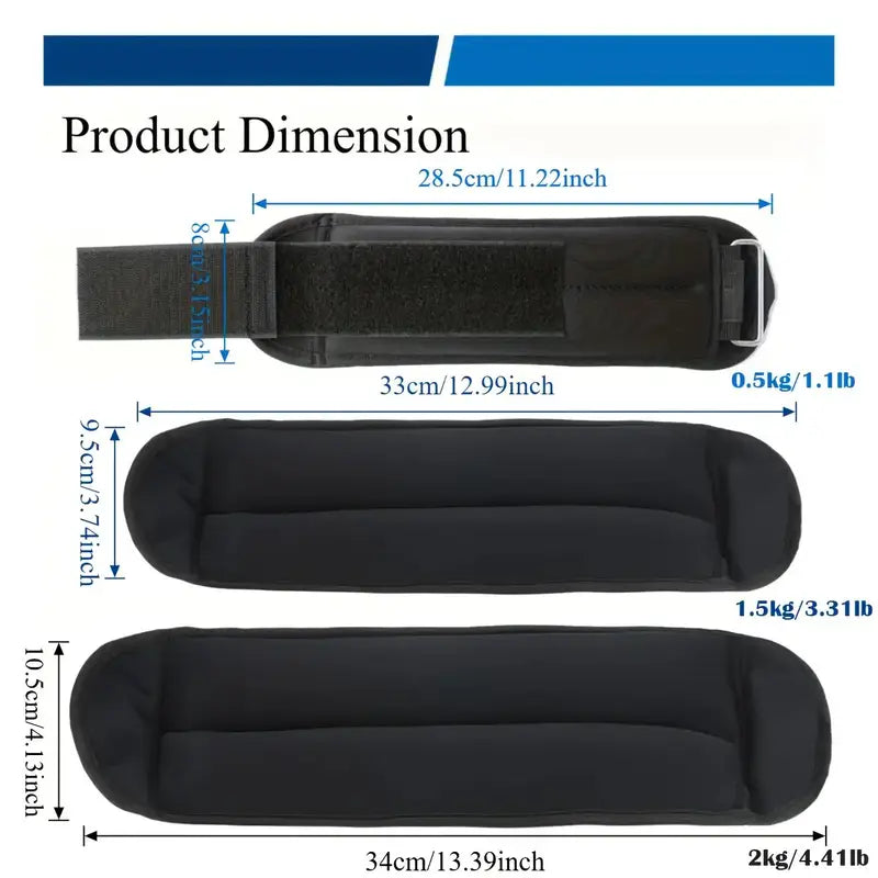Ankle & Wrist Weights (Black) – Adjustable, Durable, Ideal for Gym, Yoga & Cardio. - GREEN LIFE CYPRUS