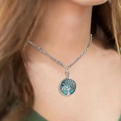 Tree Of Life Design Natural Stone Pendant, Energy Stone Crystal Chakra Necklace For Women & Men - GREEN LIFE CYPRUS