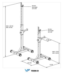 VIKING FITNESS BR-25 squat stands and barbell rack with sturdy metal construction and adjustable support for weightlifting.