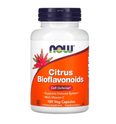 MKSTAVRINOS Citrus Bioflavonoids supplement in 100 vegan capsules, showing the container and capsules inside.
