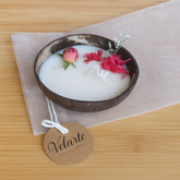 Small Homemade Soy Wax Candle in Coconut Bowl - Velarte - GREEN LIFE CYPRUS