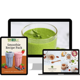 Green Life Cyprus vegan cookbook featuring colorful pages with 30 healthy and delicious smoothie recipes.