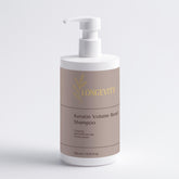 SELFNAMED Keratin Volume Boost Shampoo bottle, 390 ml, with label visible, showcasing sleek design and product details.
