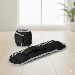 Ankle & Wrist Weights (Black) – Adjustable, Durable, Ideal for Gym, Yoga & Cardio.