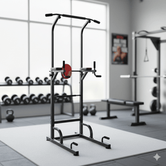 VIKING FITNESS DS-22 Power Tower with pull-up bar, dip station, and Roman chair for strength training and bodyweight exercises
