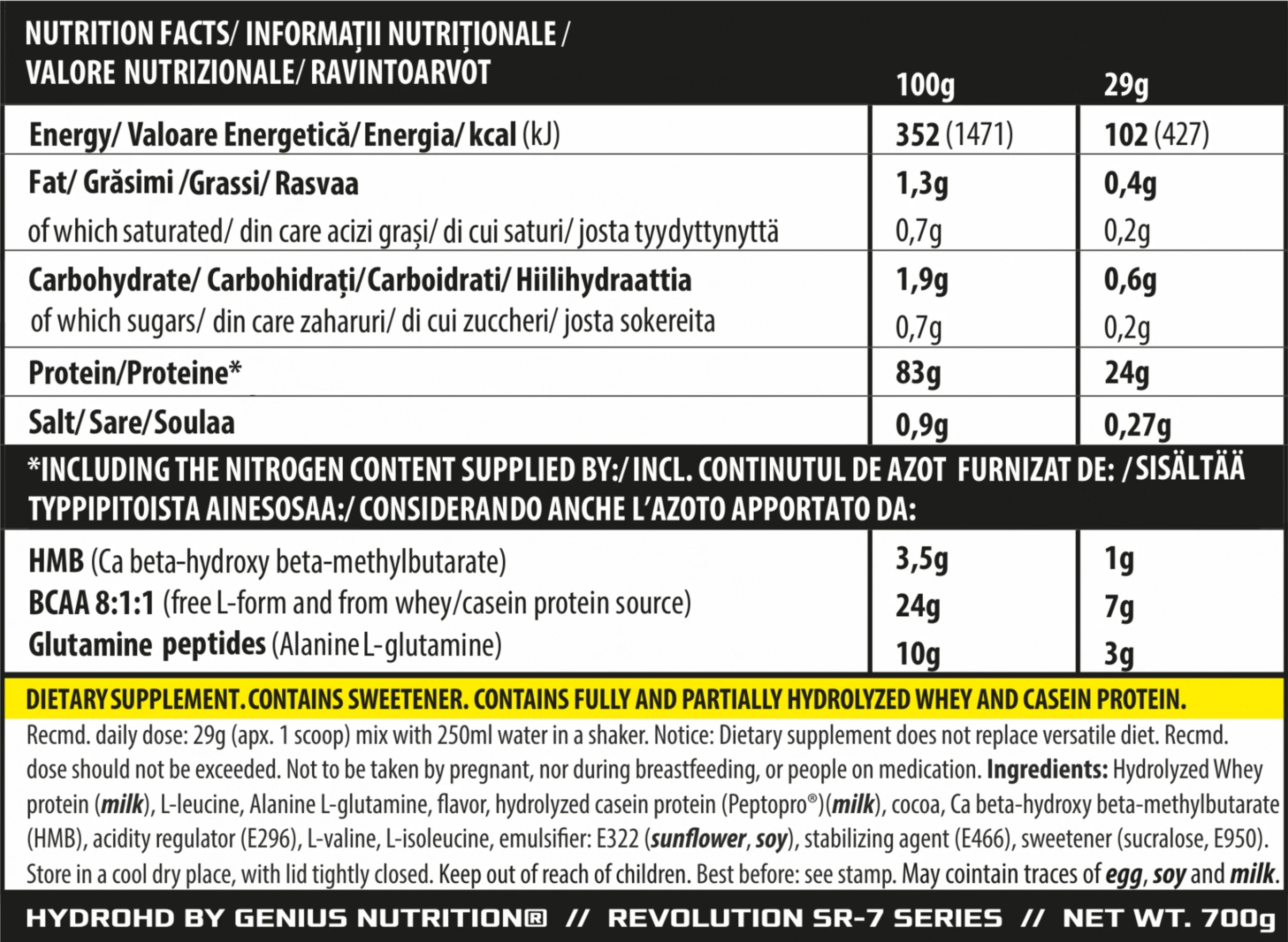 Hydro-HD 700g/24serv, Genius Nutrition - GREEN LIFE CYPRUS