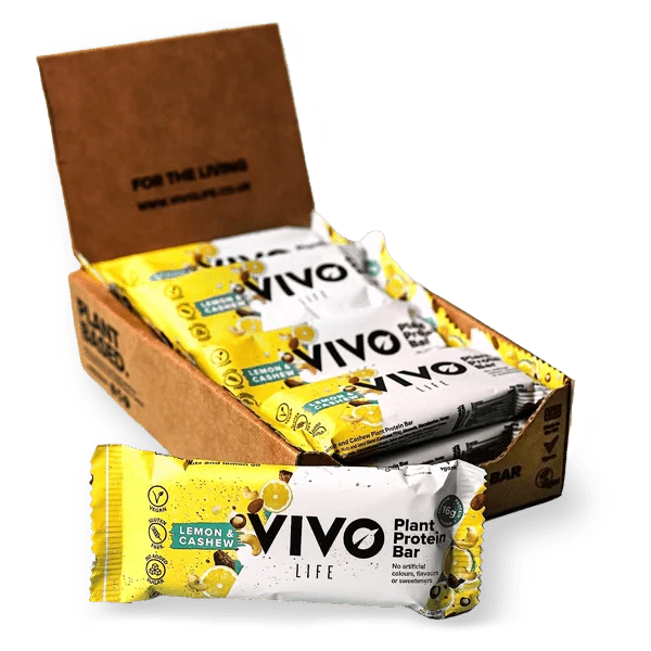 Plant Protein Bars: Lemon and Cashew - Vivo Life - GREEN LIFE CYPRUS