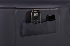 VIKING FITNESS MSpa Aurora Urban Series round hot tub with LED lighting, designed for six persons, featuring bubble spa jets.