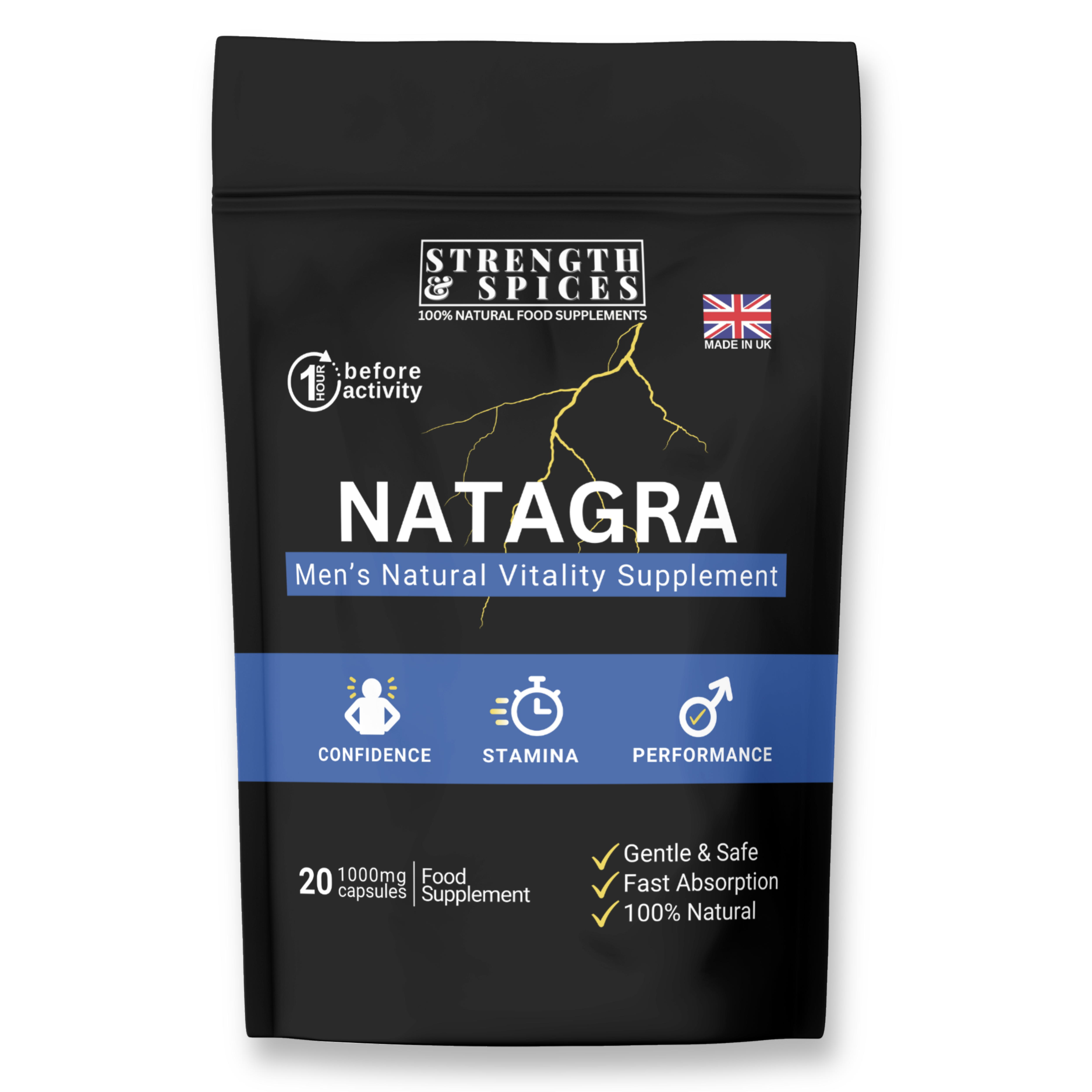 Natagra Male Vitality Supplement 1000mg, 20 Capsules - Strength & Spices - GREEN LIFE CYPRUS
