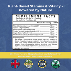 Natagra Male Vitality Supplement 1000mg, 20 Capsules - Strength & Spices - GREEN LIFE CYPRUS