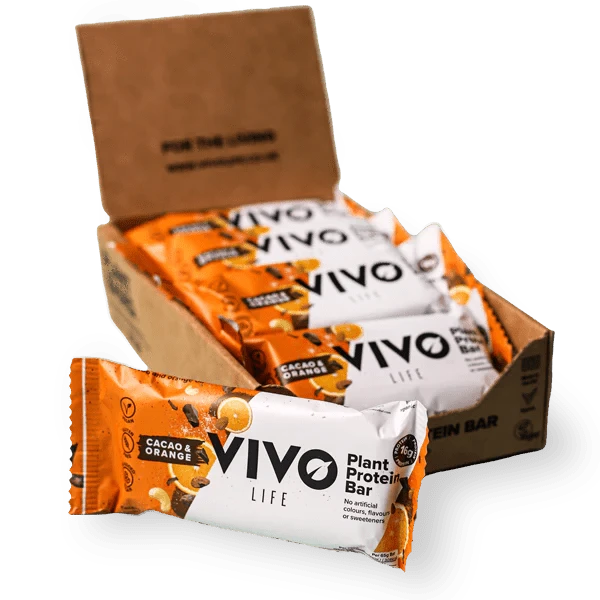 Plant Protein Bars: Cacao and Orange - Vivo Life - GREEN LIFE CYPRUS