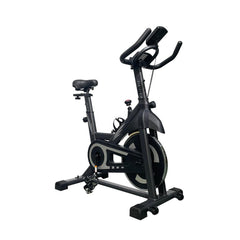 Viking Fitness S-600 Spin Bike front view showing exercise bike with adjustable handlebars and digital display screen.