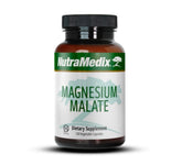 Sentosa Nutramedix Magnesium Malate dietary supplement bottle with 120 capsules, showing the supplement label.