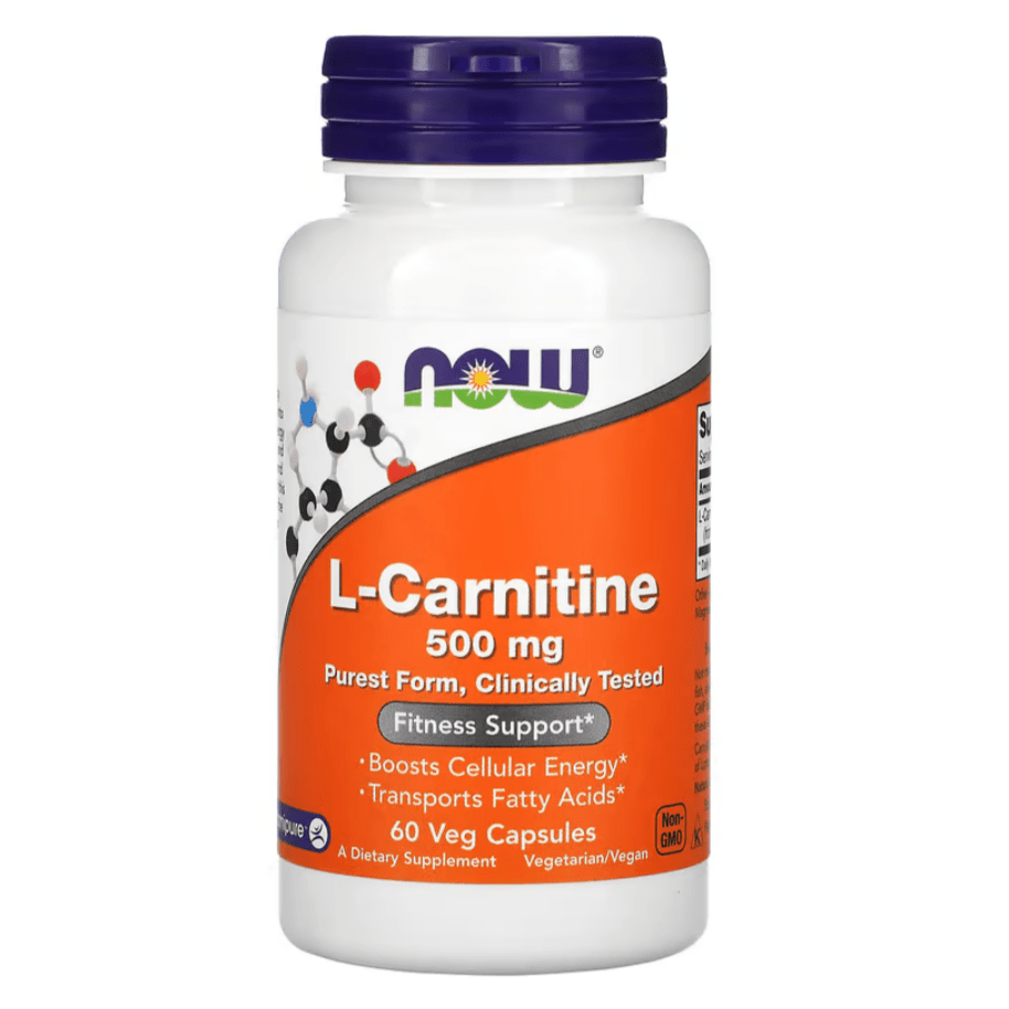 NOW Foods, L-Carnitine, 500 mg, 60 Veg Capsules - GREEN LIFE CYPRUS