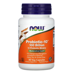 NOW Foods, Probiotic-10, 100 Billion, 30 Veg Capsules - GREEN LIFE CYPRUS