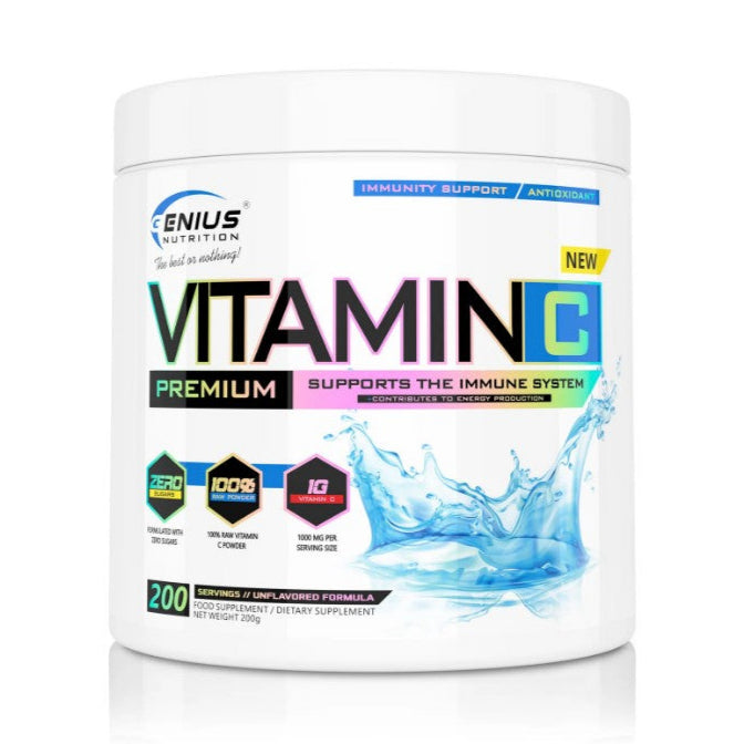 VITAMIN C 200g/serv, Genius Nutrition - GREEN LIFE CYPRUS