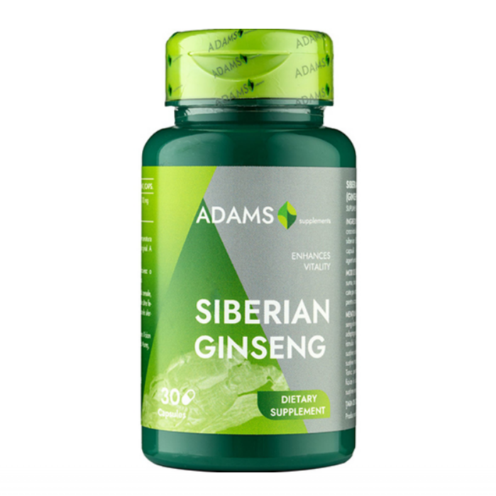 Adams Supplements, Siberian Ginseng 1000mg, 30cps - GREEN LIFE CYPRUS