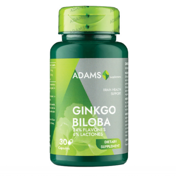 Adams Supplements, Ginkgo Biloba 24/6, 30cps - GREEN LIFE CYPRUS