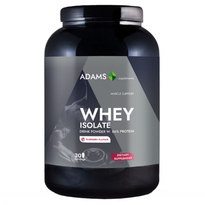 Adams Supplements, Whey isolate protein (raspberry), 908g - GREEN LIFE CYPRUS