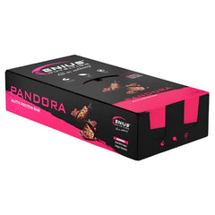 Genius Nutrition Pandora Nutty Protein Bar with berries, 40g energy snack, showing the bar with berry pieces and packaging.