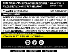 VITAMIN C 200g/serv, Genius Nutrition - GREEN LIFE CYPRUS