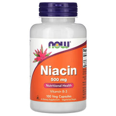NOW Foods, Niacin, 500 mg, 100 Veg Capsules - GREEN LIFE CYPRUS