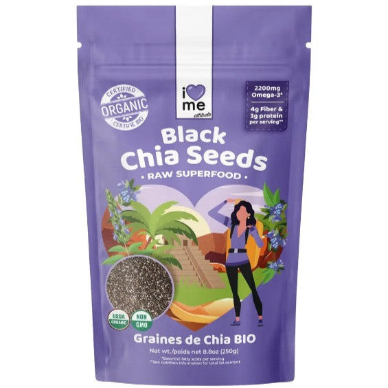 I LOVE ME, Organic Raw Black Chia Seeds, 250g - GREEN LIFE CYPRUS