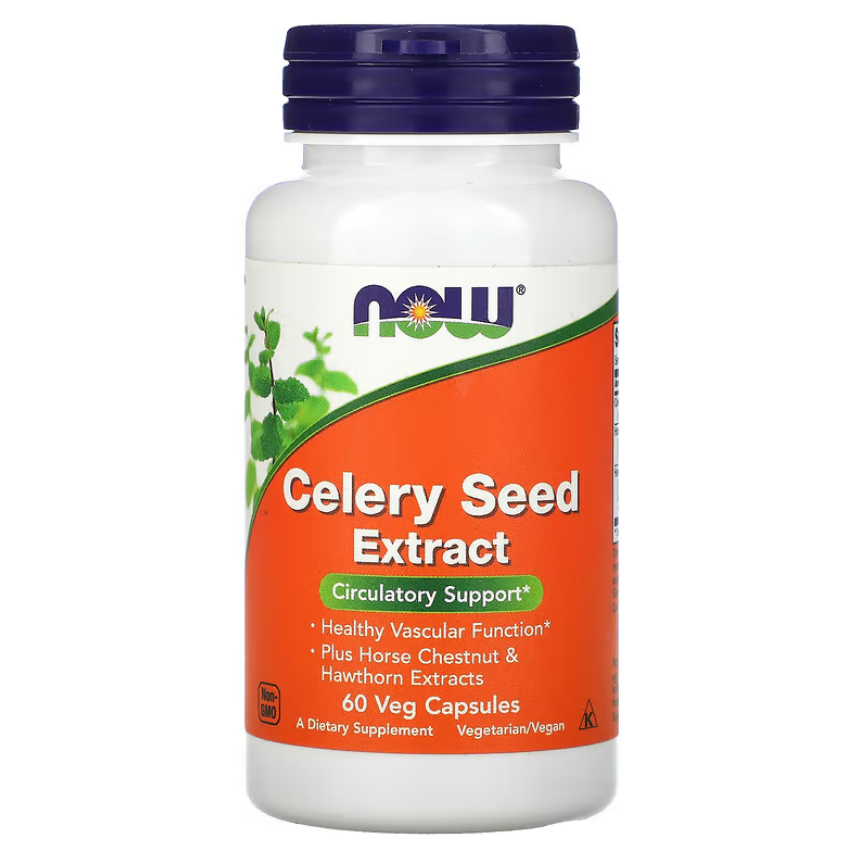 NOW Foods, Celery Seed Extract, 60 Veg Capsules - GREEN LIFE CYPRUS