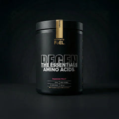 Athlete Fuel REGEN supplement in a container showcasing the label and packaging design, with 30 servings visible.