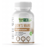 Green Life Cyprus Lion’s Mane Mushroom supplement bottle with 90 capsules, promoting cognitive and nervous system support.