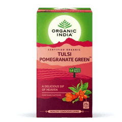 Organic India, BIO Tulsi Pomegranate Green Tea, 25 Infusion Bags - GREEN LIFE CYPRUS