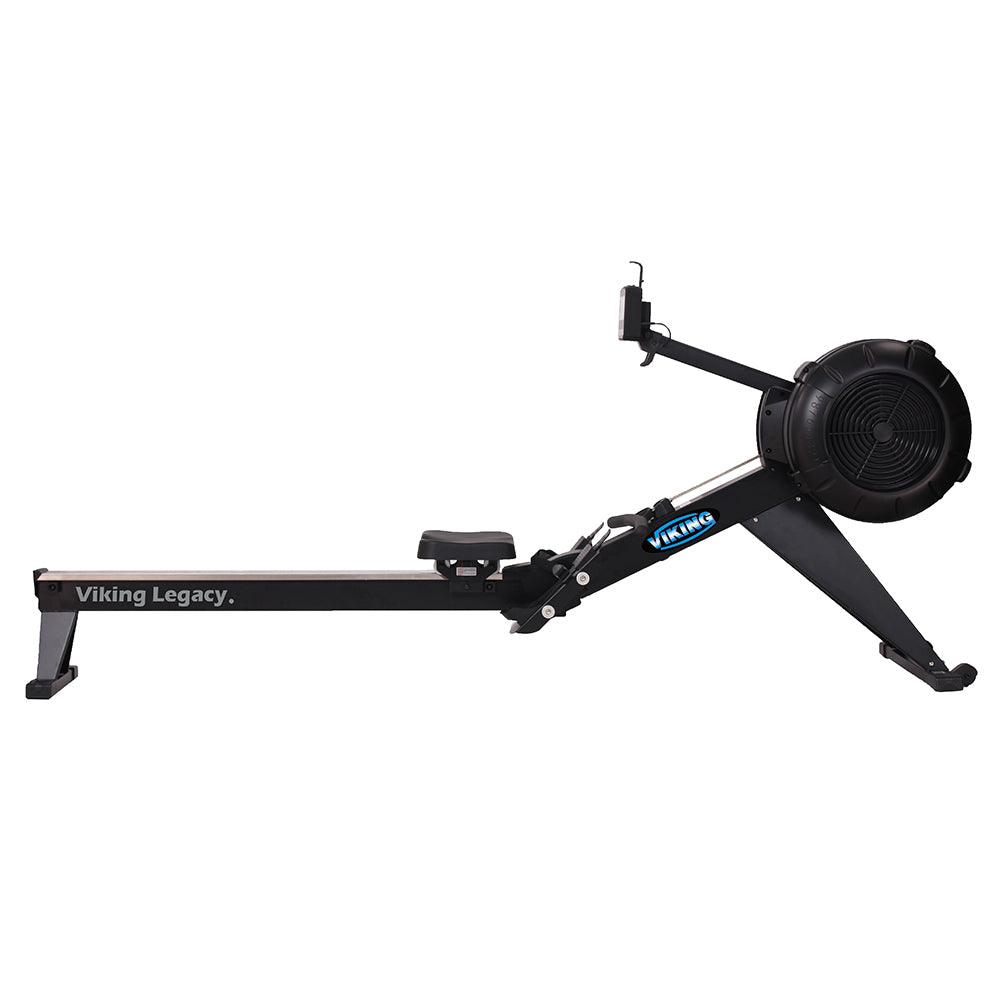 VIKING FITNESS Legacy Air Resistance Rower rowing machine with adjustable seat and handlebar for full-body workout.