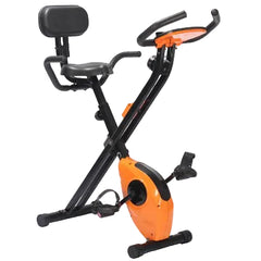 VIKING FITNESS XB-1000 folding exercise bike with adjustable backrest, black frame, and compact design for home workouts