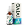 Vivo Life plant-based Omega 3 supplement bottle with label showing omega-3 fish oil alternative from algae, on a white background.