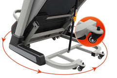 Viking Fitness SELAS treadmill with omni-direction wheels, designed for home use and professional-grade AC power.