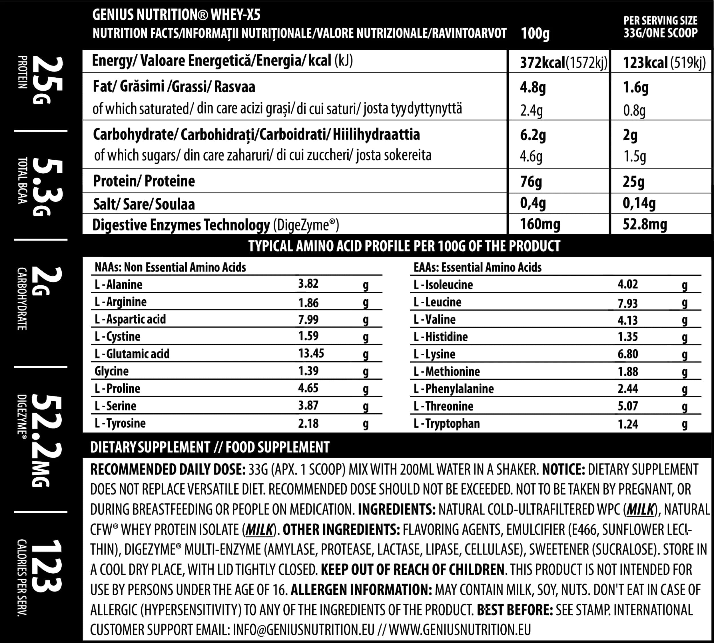 WHEY-X5® 900g/27serv, Genius Nutrition - GREEN LIFE CYPRUS