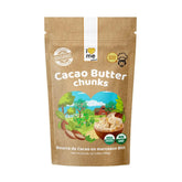 Organic cocoa butter pieces in 150g package from ILOVE ME, showing creamy, natural cocoa butter chunks in a clear container.